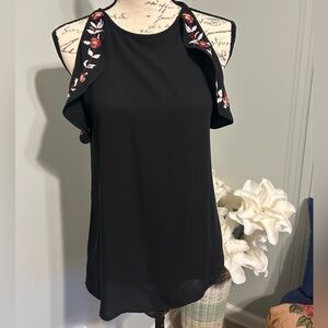 LOFT sleeveless ruffle blouse